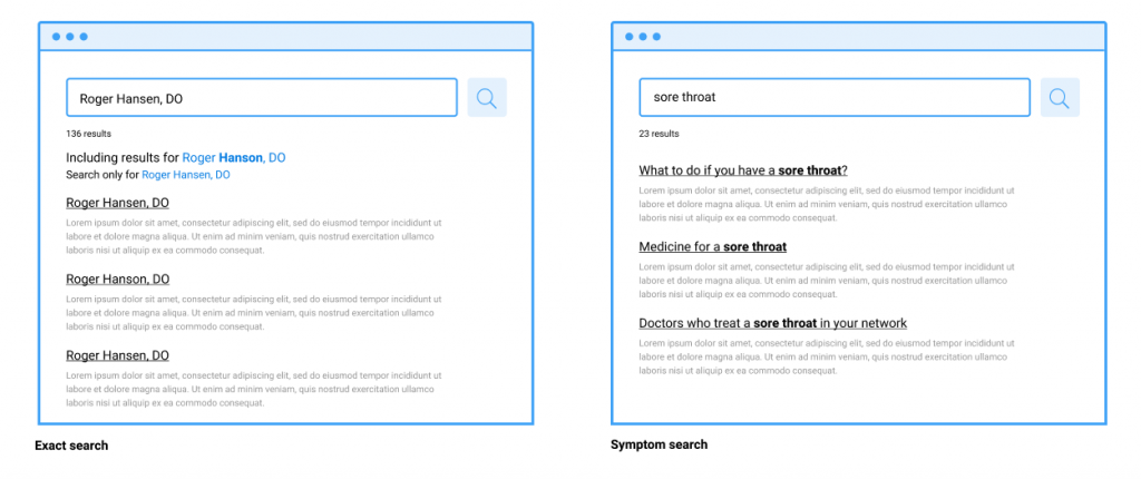 Exact Search & Symptom Search